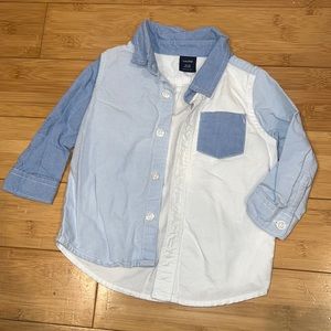 babyGAP color block button down 12-18 months